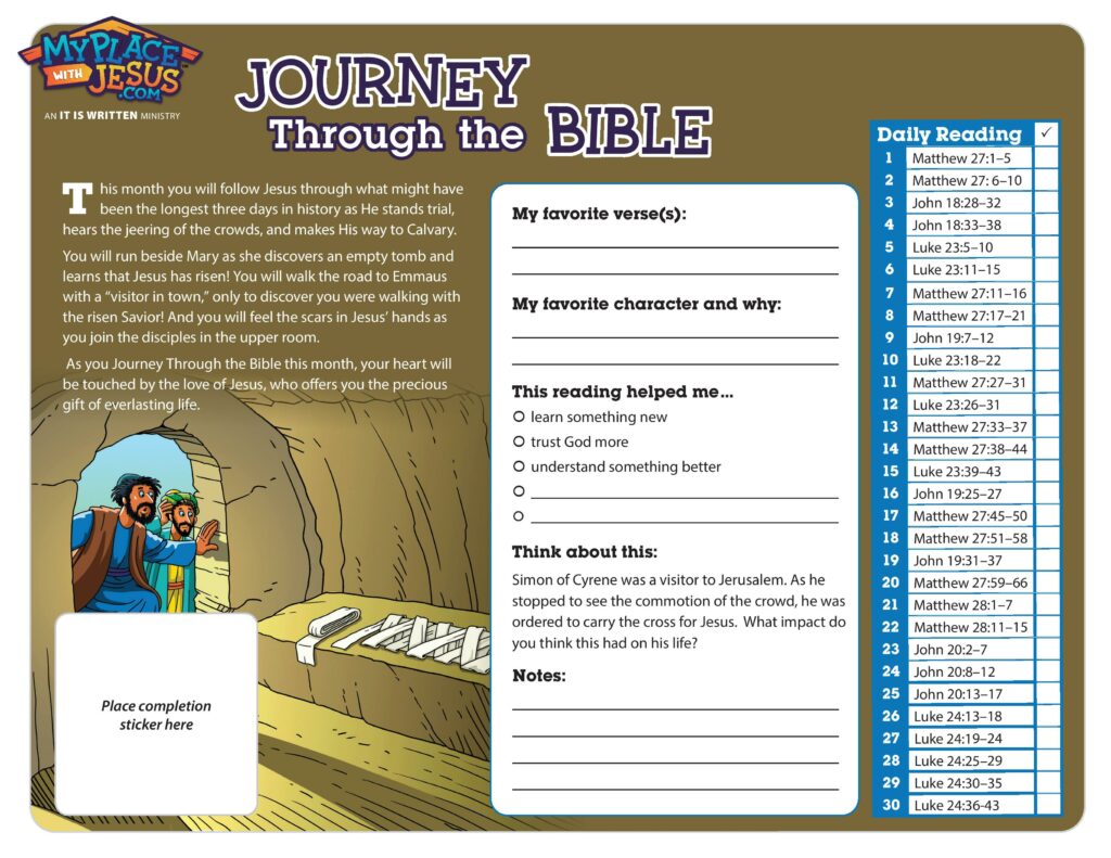 Journey Through the Bible #11 – New Testament – My Place With Jesus