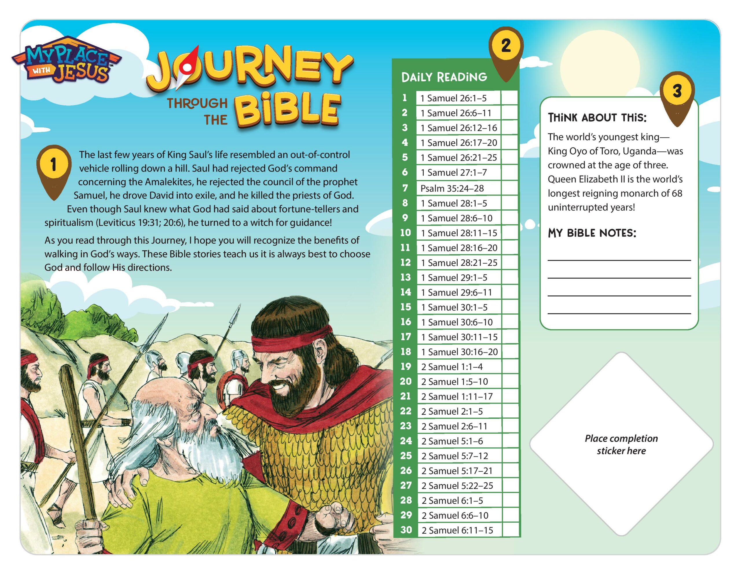 Journey through the Bible 16 tracking sheet