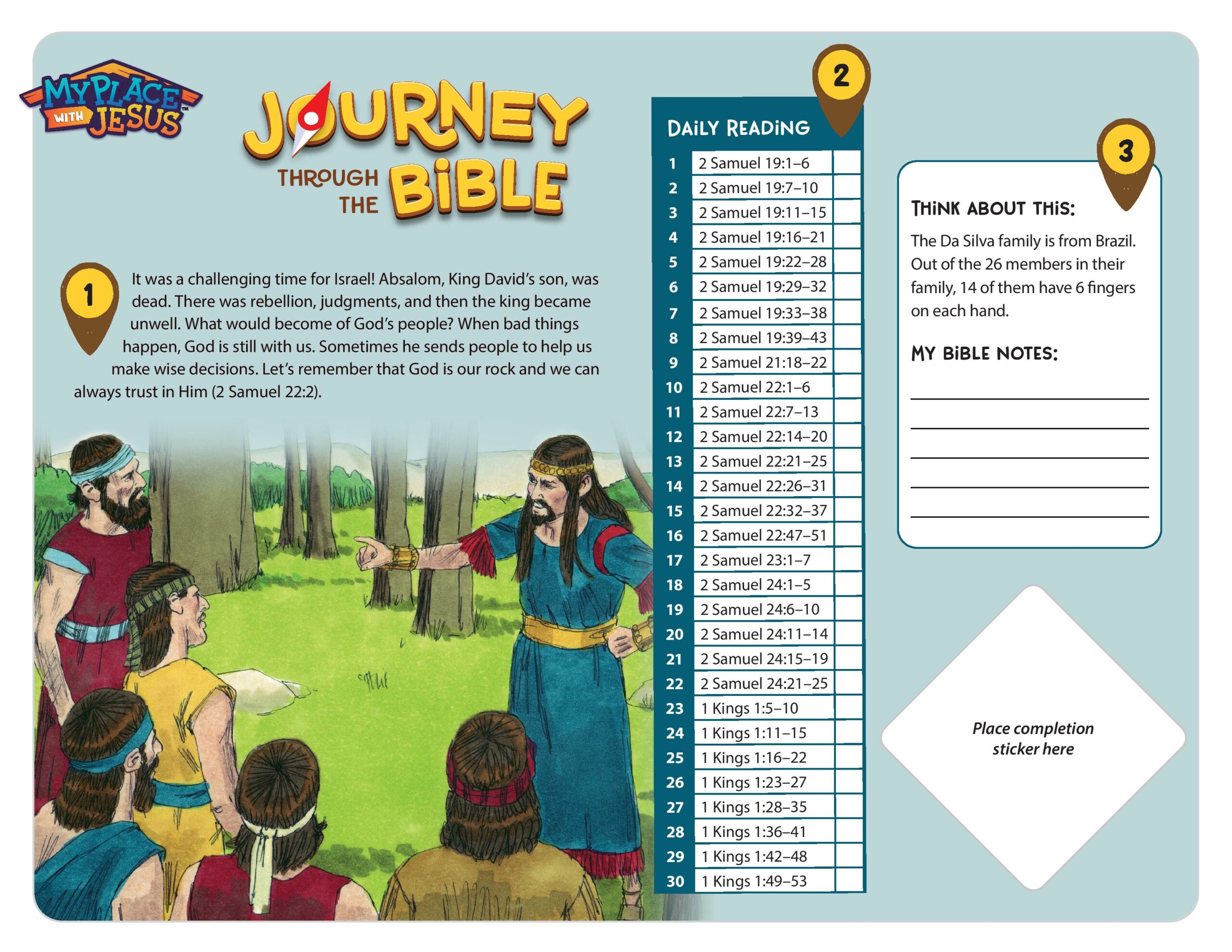 Journey through the Bible 18 tracking sheet