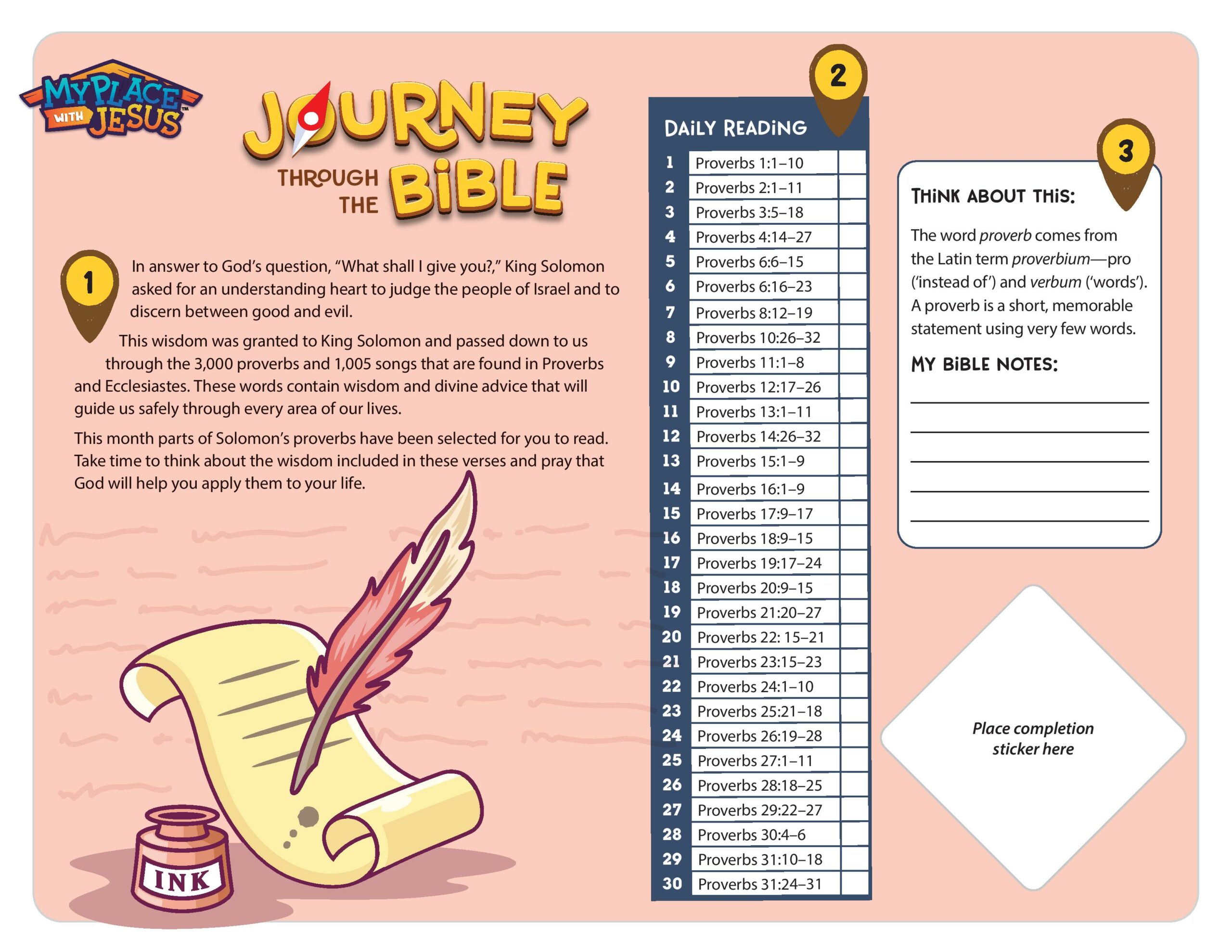 Journey Through the Bible 20 tracking sheet