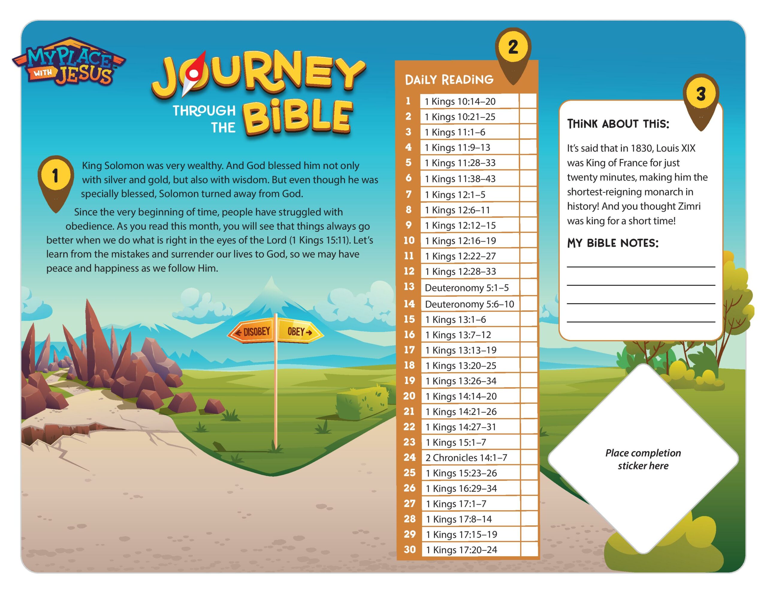 Journey Through the Bible 21 tracking sheet