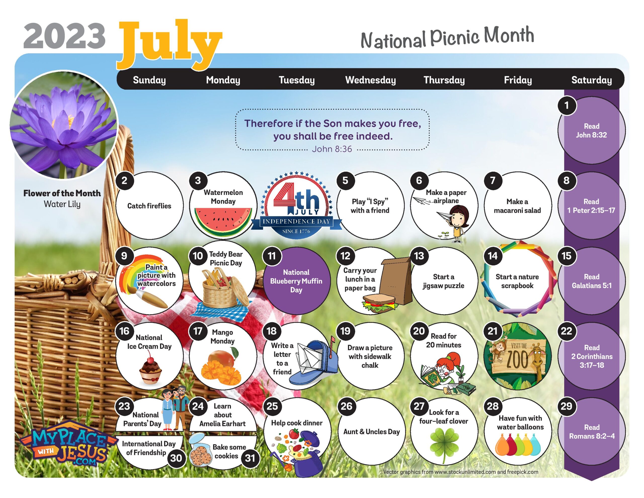 Download the July Activity Calendar