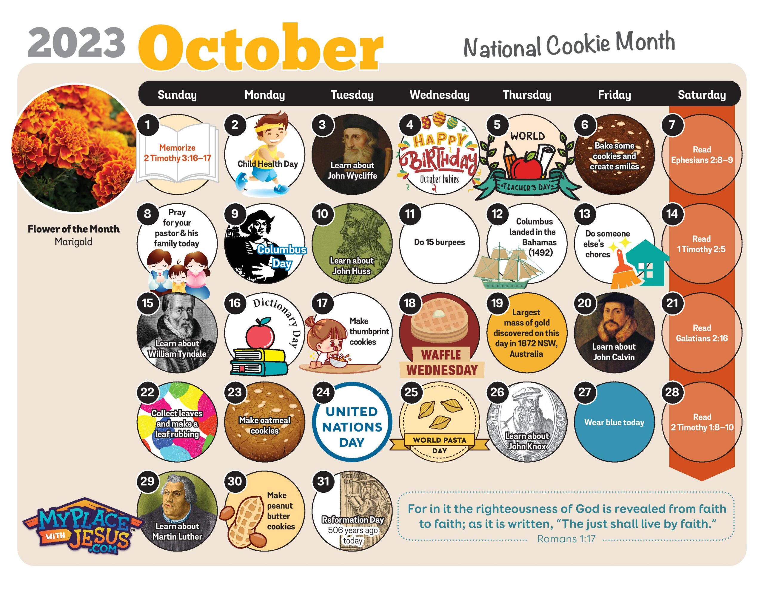 Download the October Activity Calendar