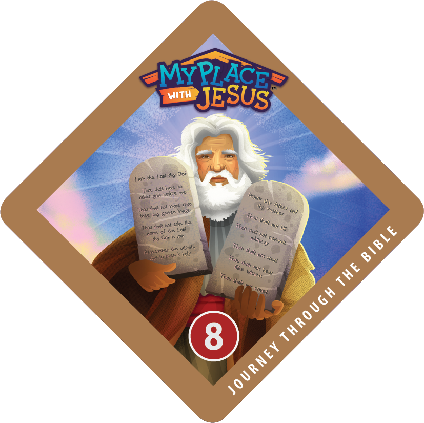 representation of the reward sticker for Journey Through the Bible Old Testament number 8